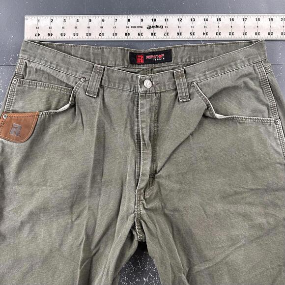 Wrangler Riggs Pants Mens 36x30 Olive Green Heavy Ripstop Canvas Workwear EUC - Picture 2 of 7